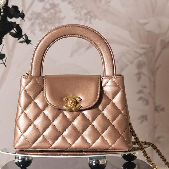 Chanel Lambskin Mini Kelly Shopping Bag Copper AS4416