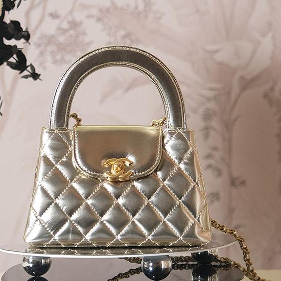 Chanel Lambskin Mini Kelly Shopping Bag Gold AS4416