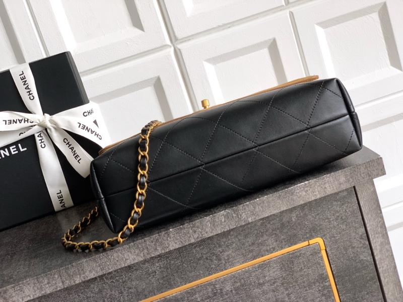 Chanel Large Flap Bag With Top Handle Brown AS5637