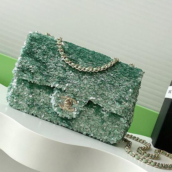 Chanel Sequins Flap Bag Green AS4561