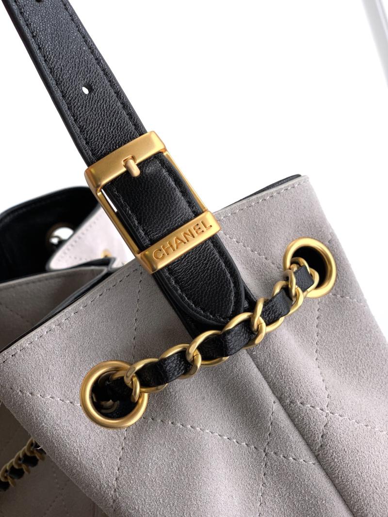 Chanel Suede Shopping Bag Grey AS5635