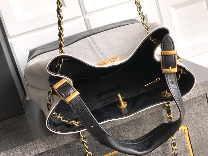 Chanel Suede Shopping Bag Grey AS5635