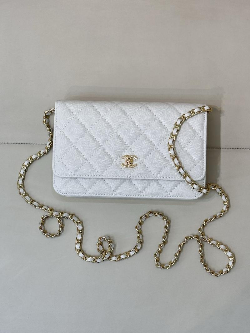 Chanel WOC Chain Wallet White AP4241