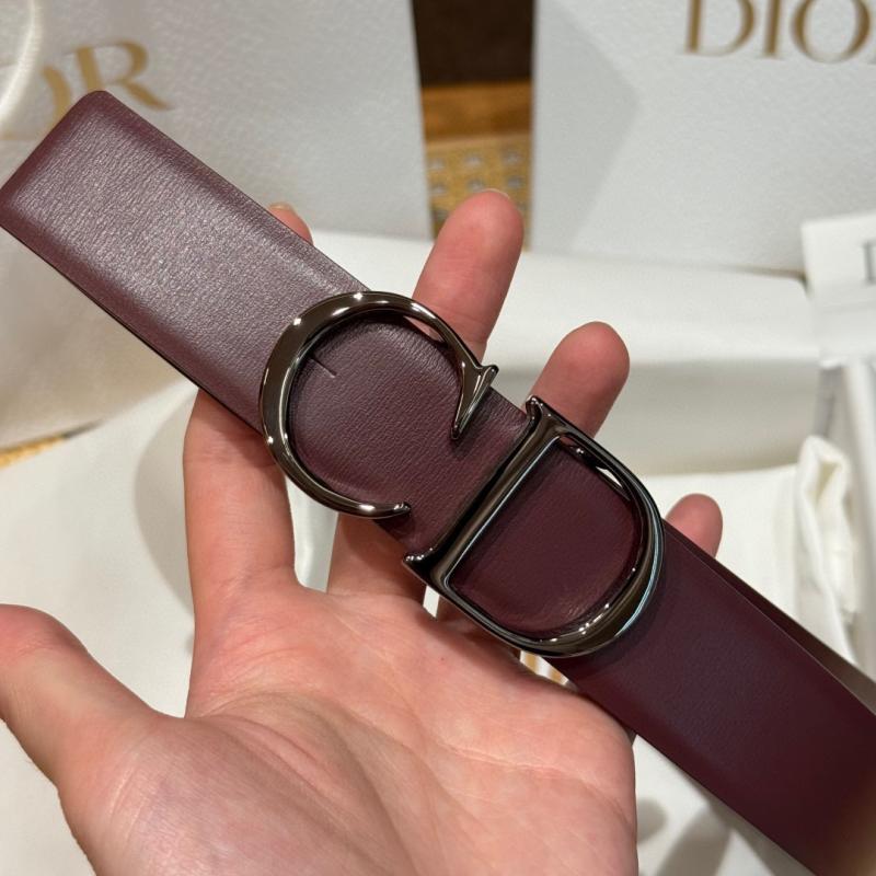 Dior 35mm Leather Belt Burgundy BDB61805