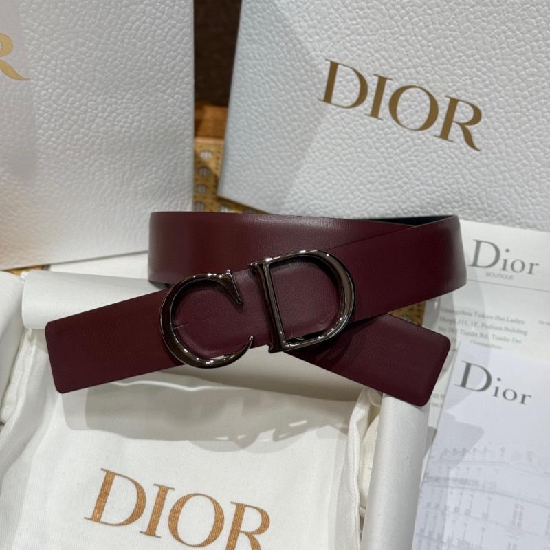 Dior 35mm Leather Belt Burgundy BDB61805
