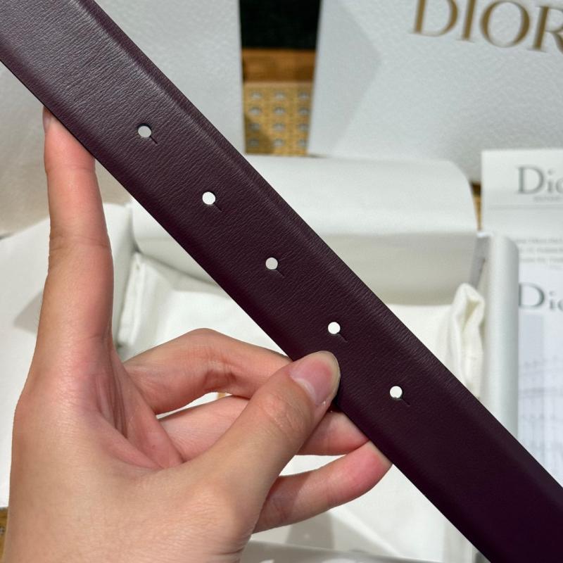 Dior 35mm Leather Belt Burgundy BDB61805