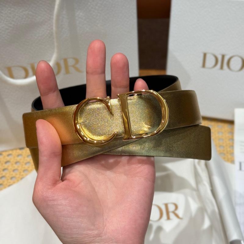 Dior 35mm Leather Belt Gold BDB61804
