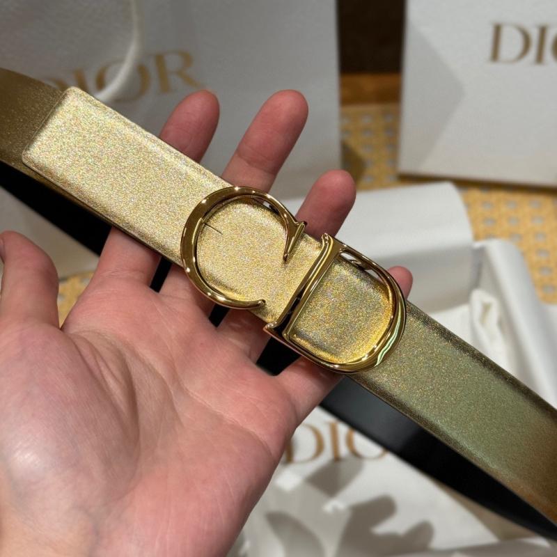 Dior 35mm Leather Belt Gold BDB61804