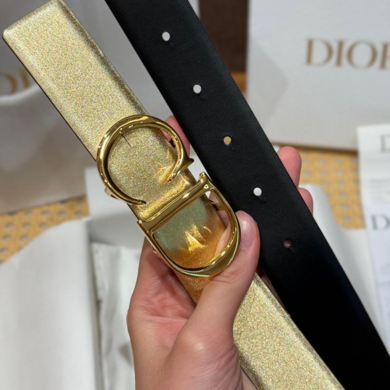 Dior 35mm Leather Belt Gold BDB61804