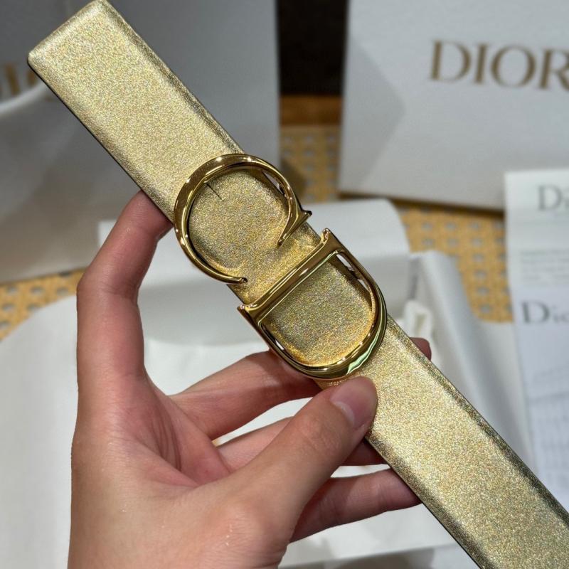 Dior 35mm Leather Belt Gold BDB61804