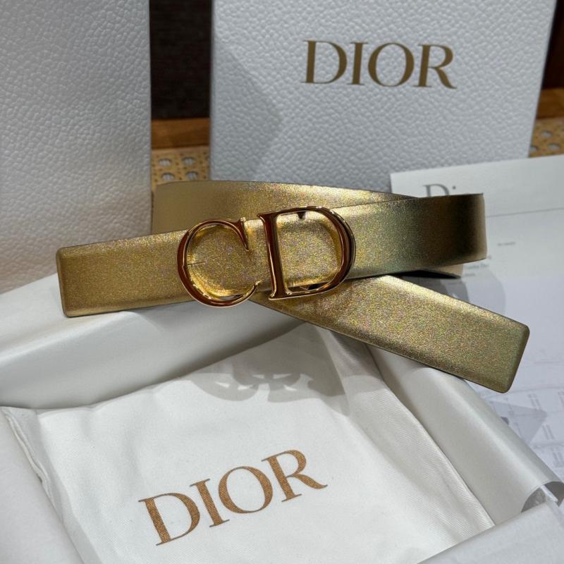 Dior 35mm Leather Belt Gold BDB61804