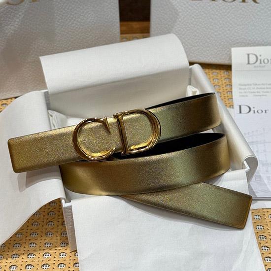 Dior 35mm Leather Belt Gold BDB61804
