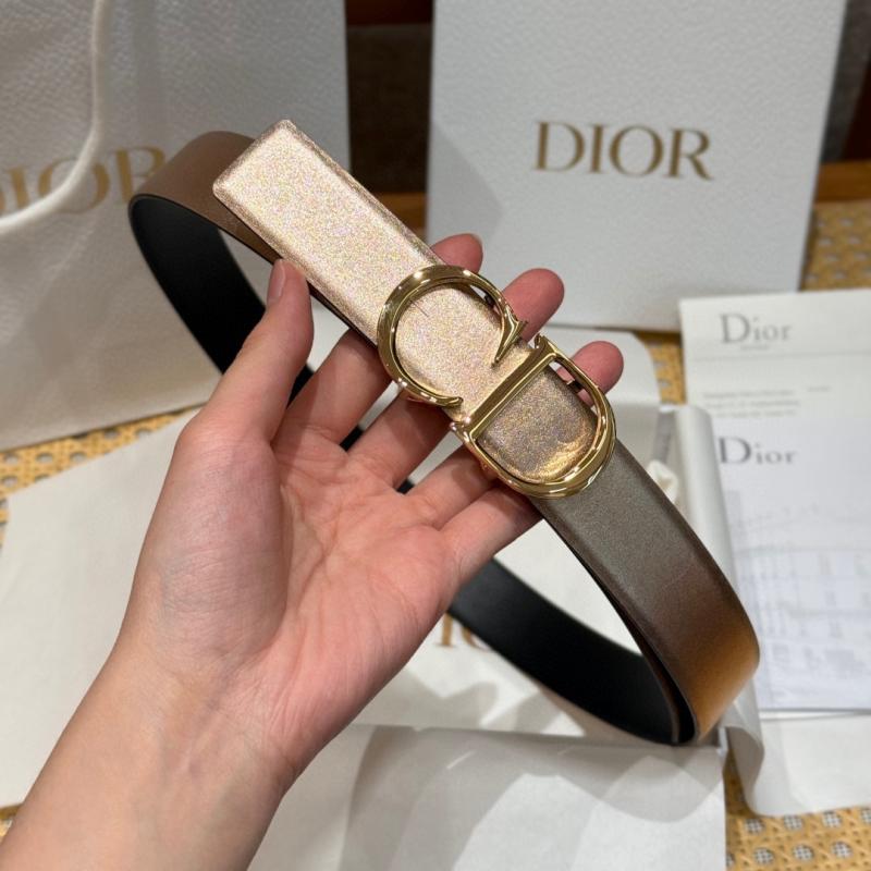 Dior 35mm Leather Belt Rose Gold BDB61805