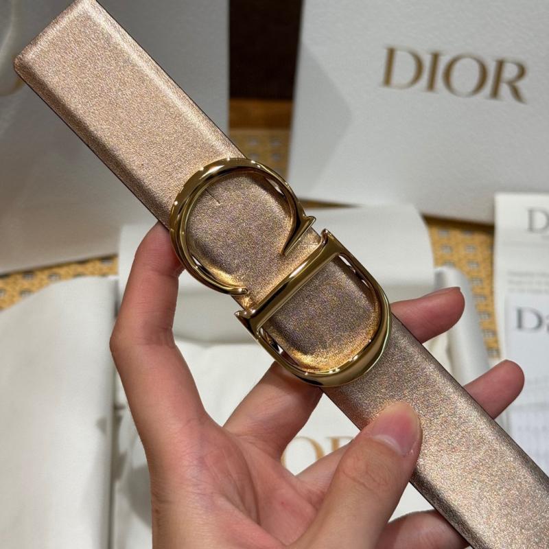 Dior 35mm Leather Belt Rose Gold BDB61805