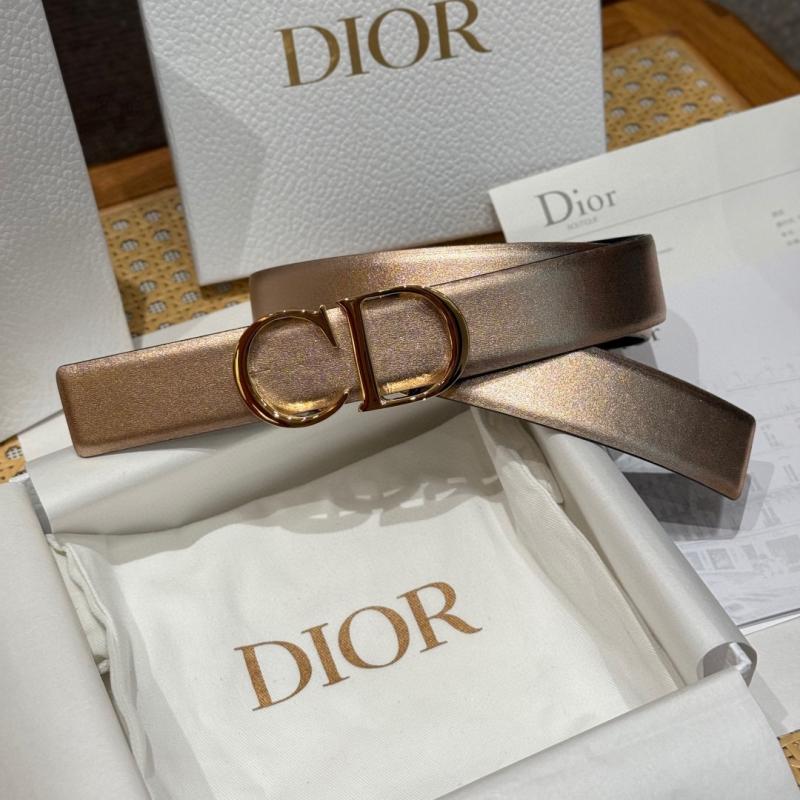 Dior 35mm Leather Belt Rose Gold BDB61805