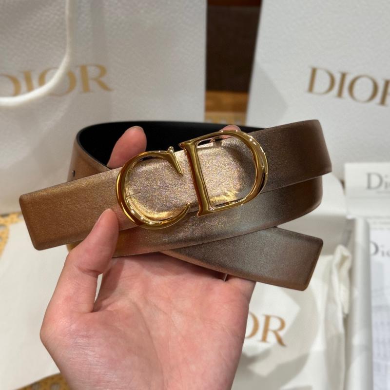 Dior 35mm Leather Belt Rose Gold BDB61805