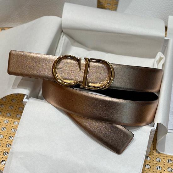 Dior 35mm Leather Belt Rose Gold BDB61805