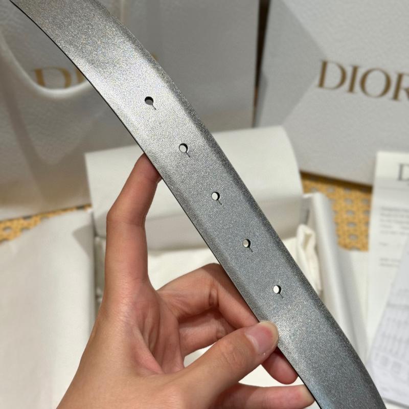 Dior 35mm Leather Belt Silver BDB61803