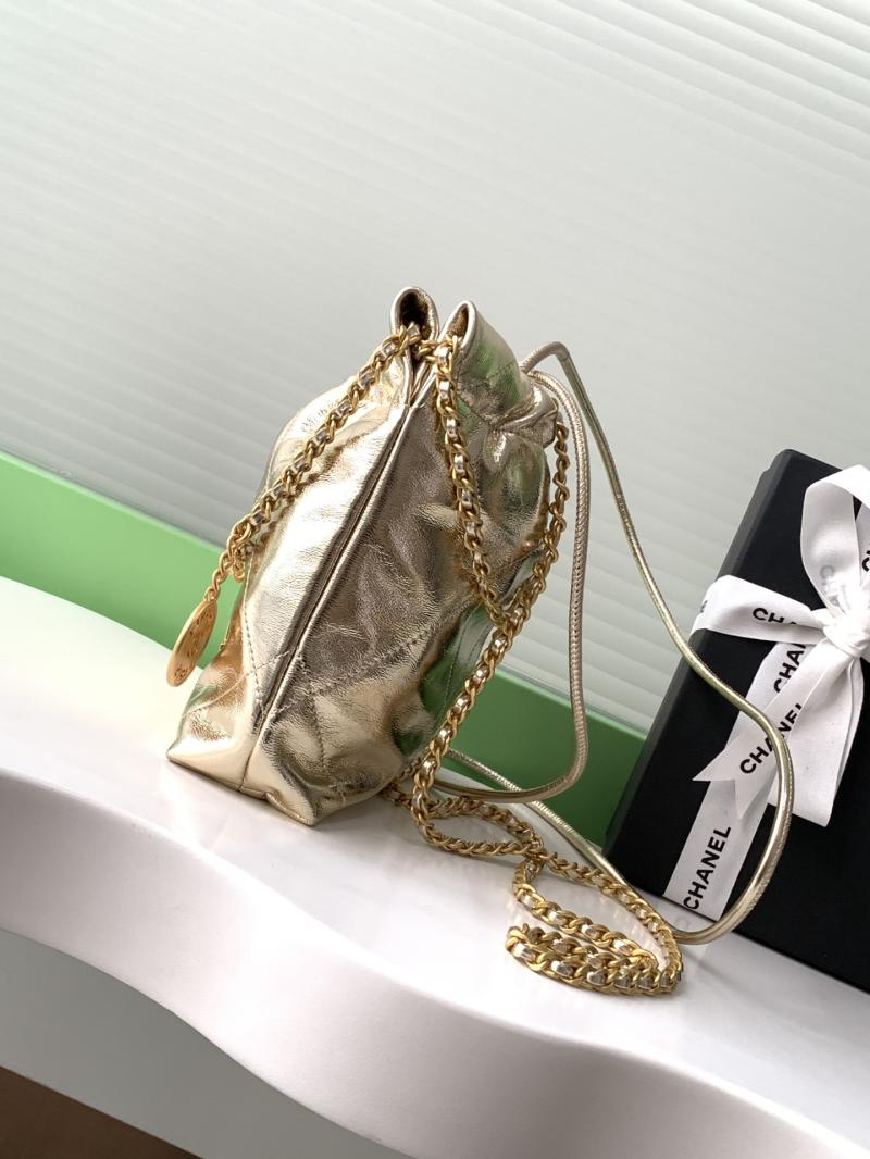 Mini Chanel 22 Handbag Gold AS3980