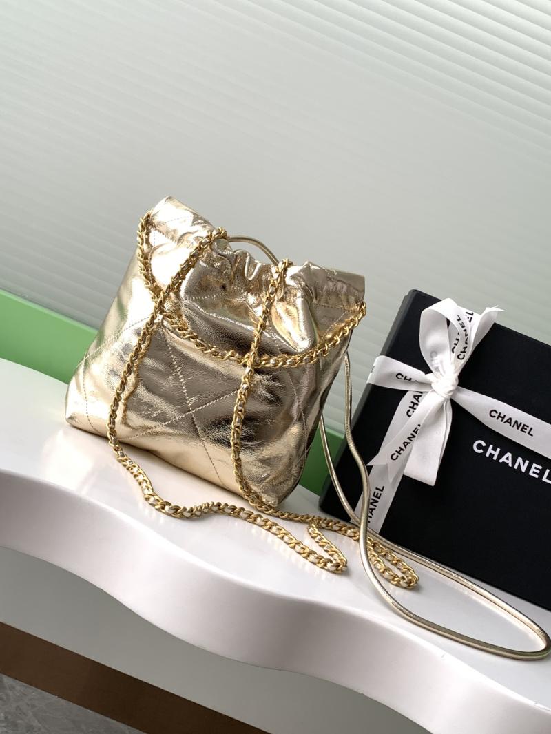 Mini Chanel 22 Handbag Gold AS3980