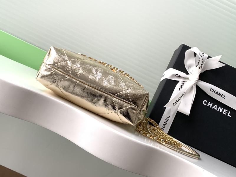 Mini Chanel 22 Handbag Gold AS3980