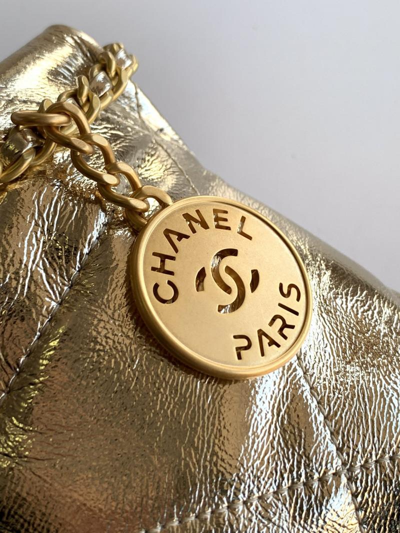 Mini Chanel 22 Handbag Gold AS3980