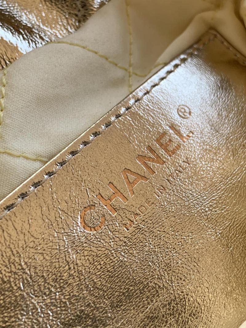 Mini Chanel 22 Handbag Gold AS3980