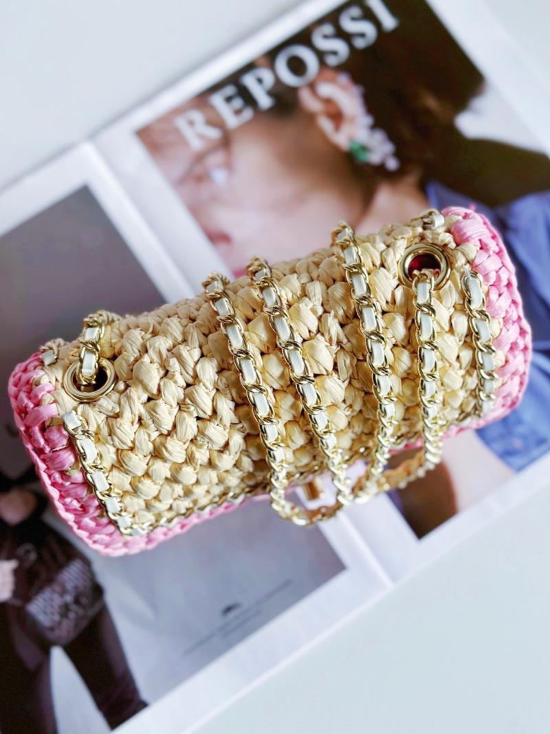 Mini Chanel Raffia Flap Bag AP0718