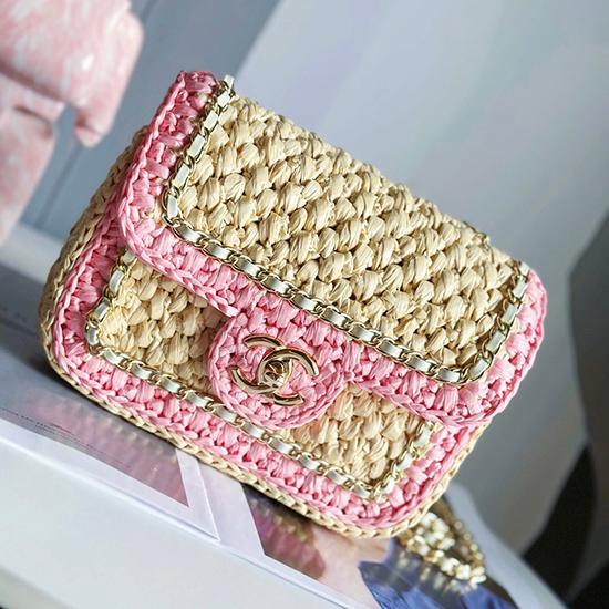 Mini Chanel Raffia Flap Bag AP0718