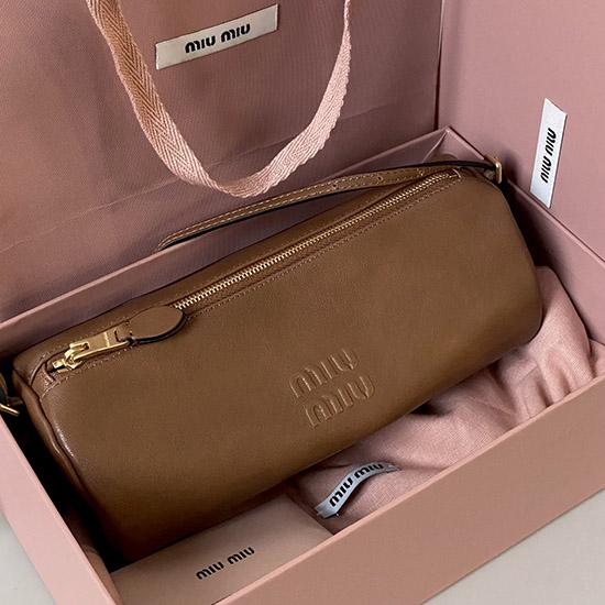 Miu Miu Nappa leather pouch Oak 5NE851