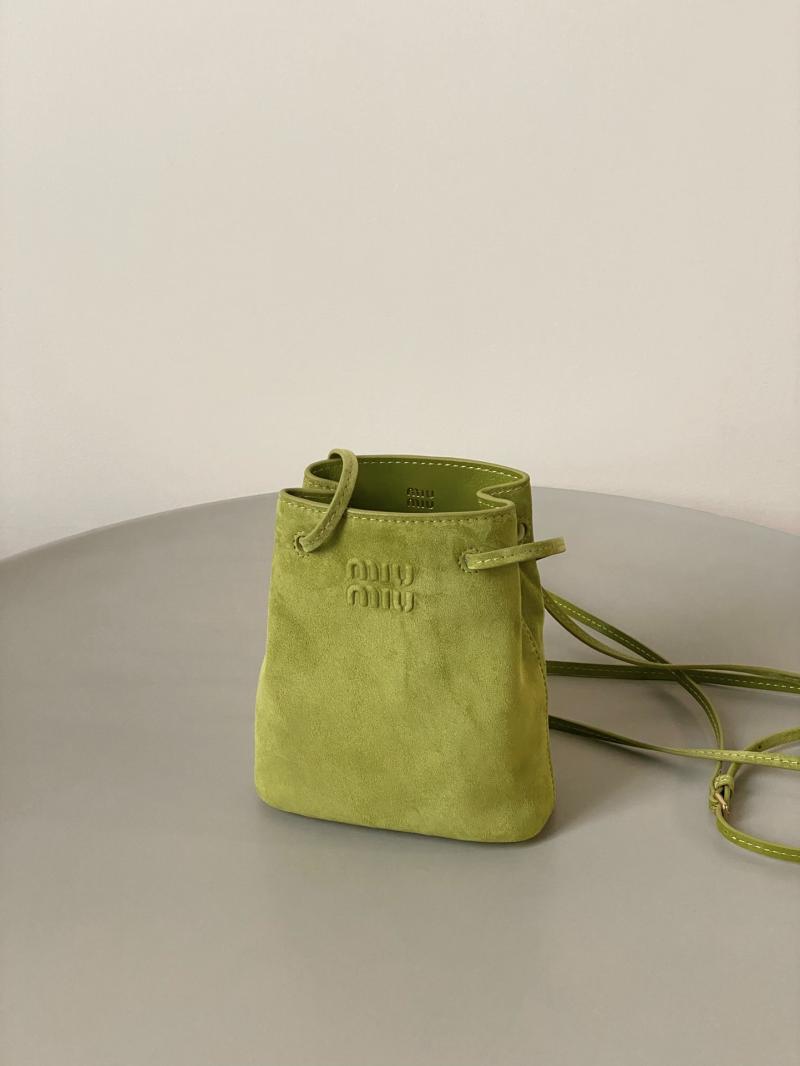 Miu Miu Suede pouch Green 5NF460
