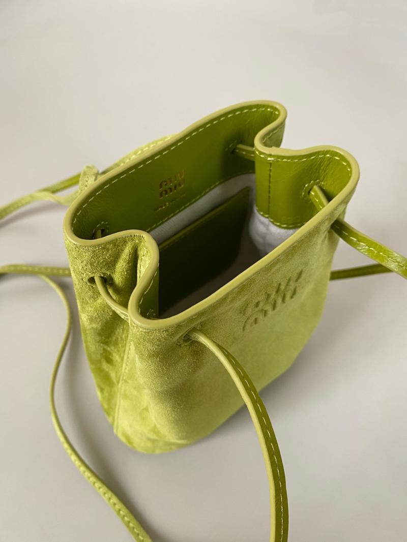 Miu Miu Suede pouch Green 5NF460