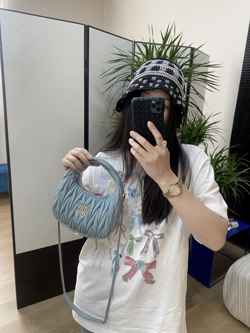 Miu Miu Wander Hobo Bag Blue 5BC125