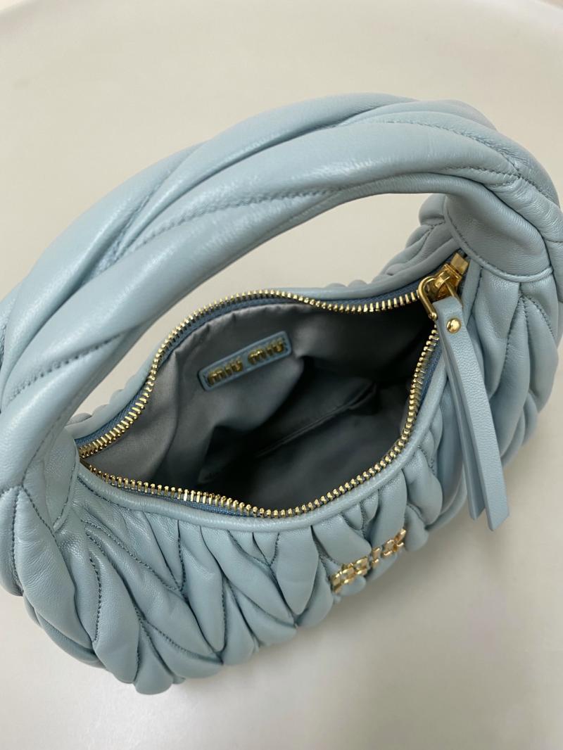 Miu Miu Wander Hobo Bag Blue 5BC125