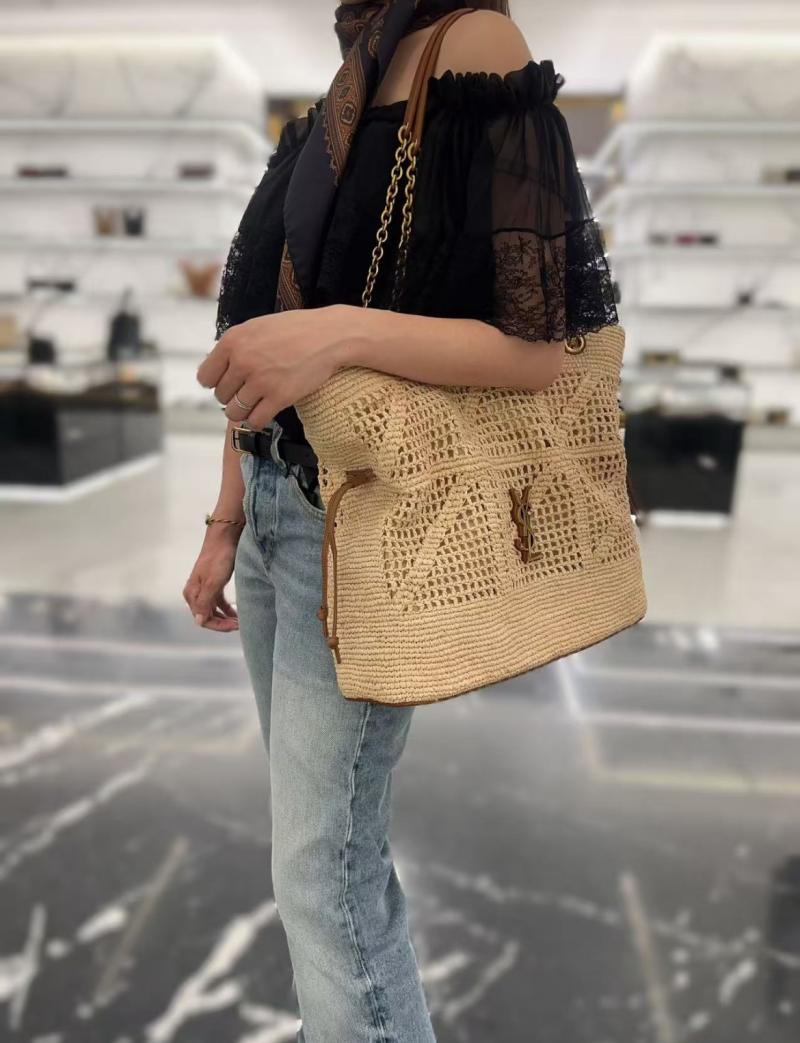Saint Laurent Raffia Jamie Shopping Bag 838876