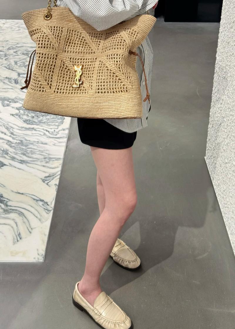 Saint Laurent Raffia Jamie Shopping Bag 838876