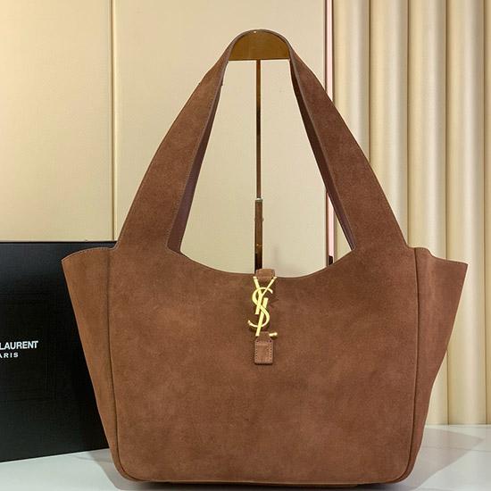 Saint Laurent Suede Bea Tote Bag Brown 763435