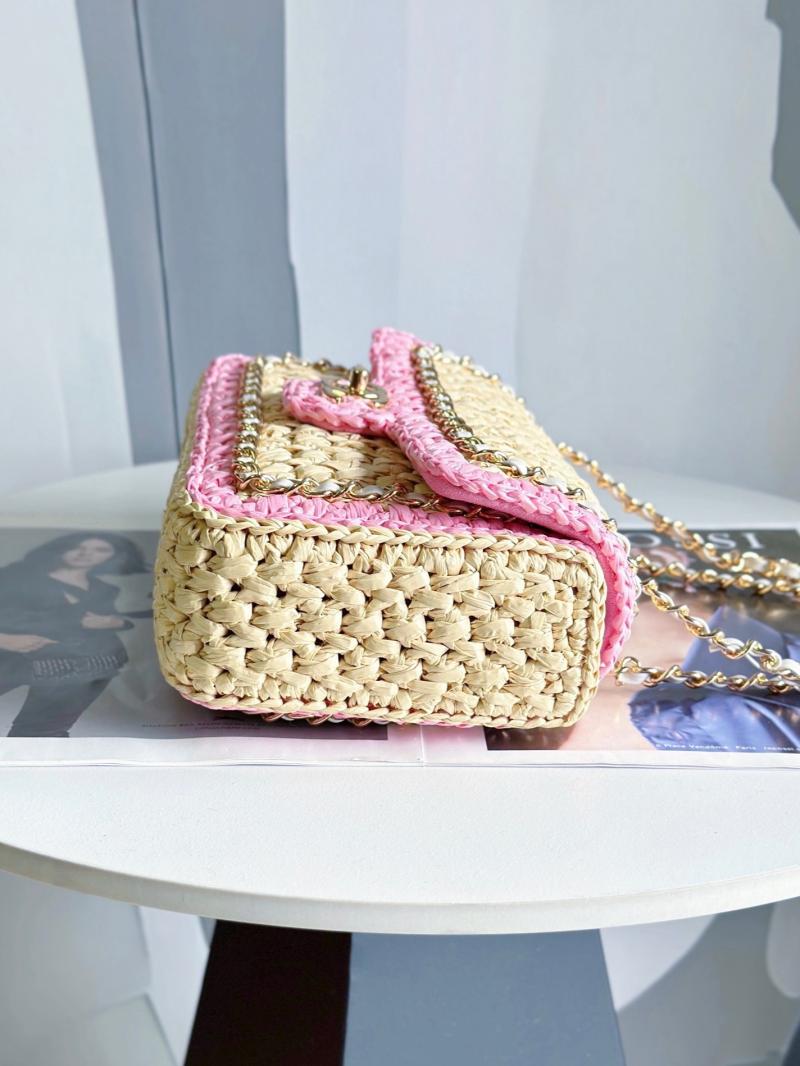 Small Chanel Raffia Flap Bag AP0718