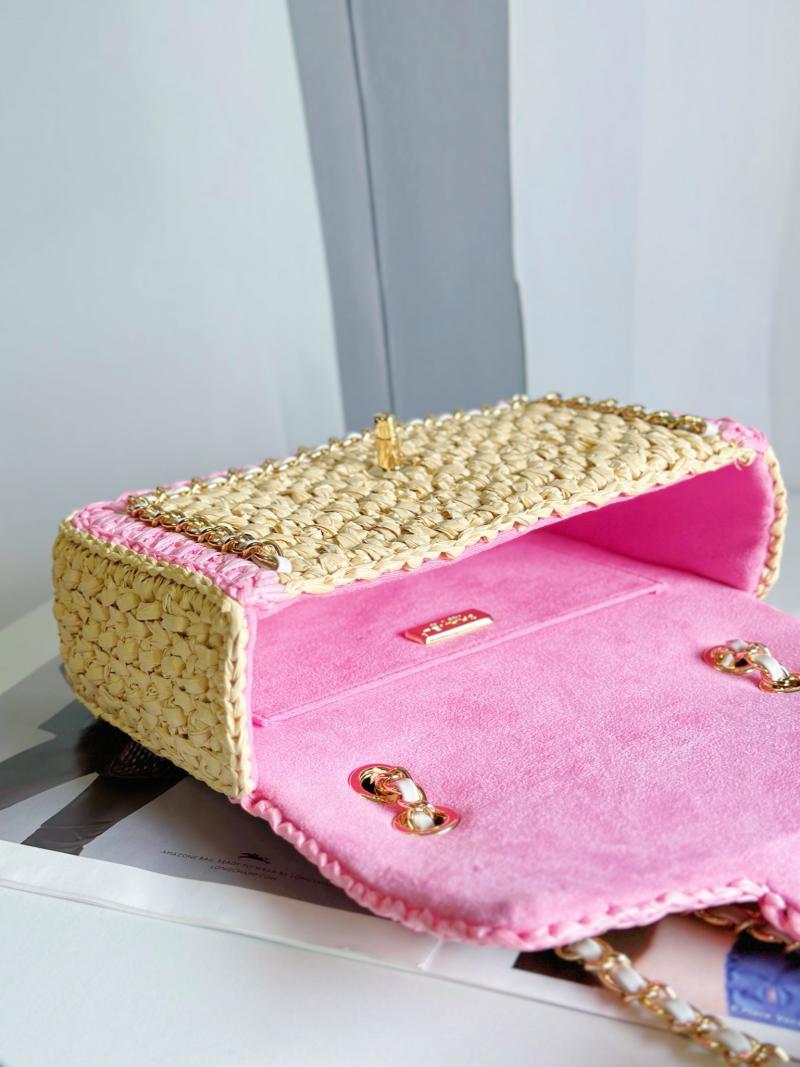 Small Chanel Raffia Flap Bag AP0718
