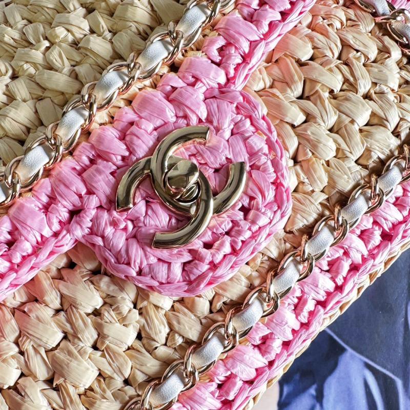 Small Chanel Raffia Flap Bag AP0718