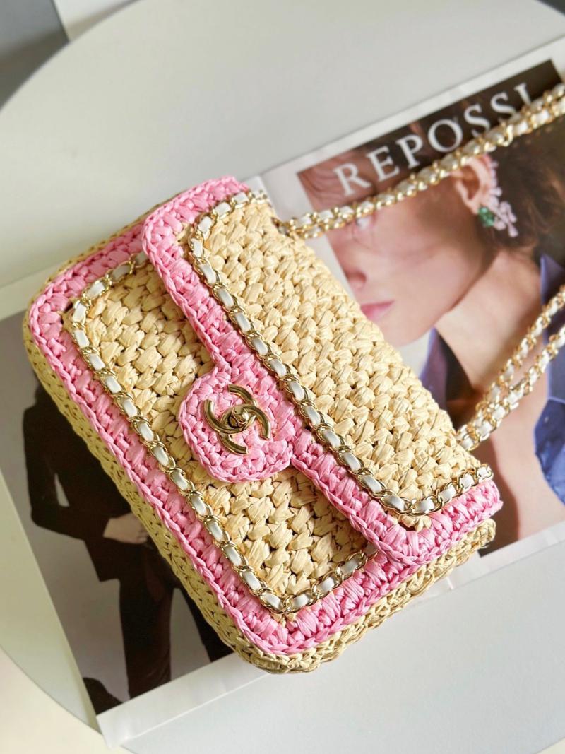Small Chanel Raffia Flap Bag AP0718