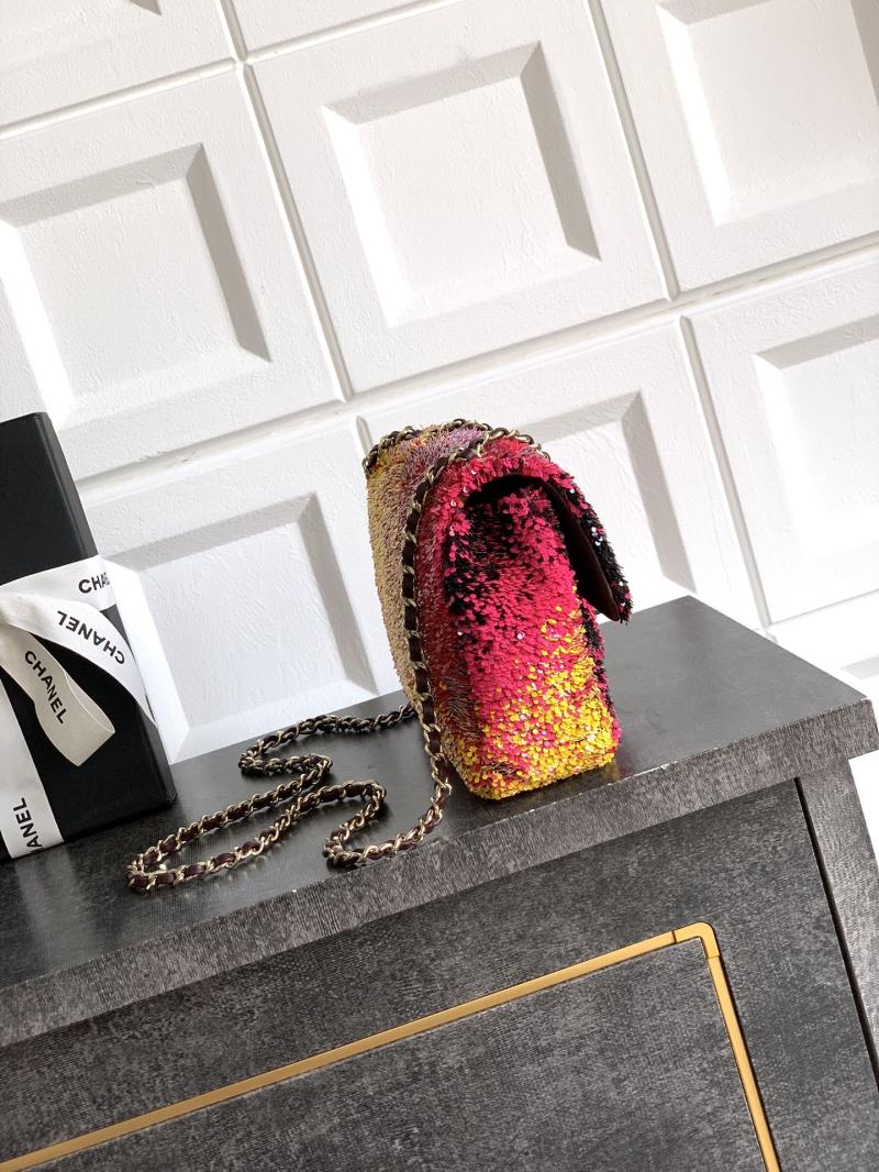 Small Chanel Sequins Shoulder Bag Red CF2507