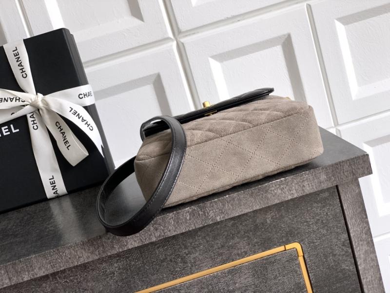 Small Chanel Suede Crossbody Bag Grey AP4679