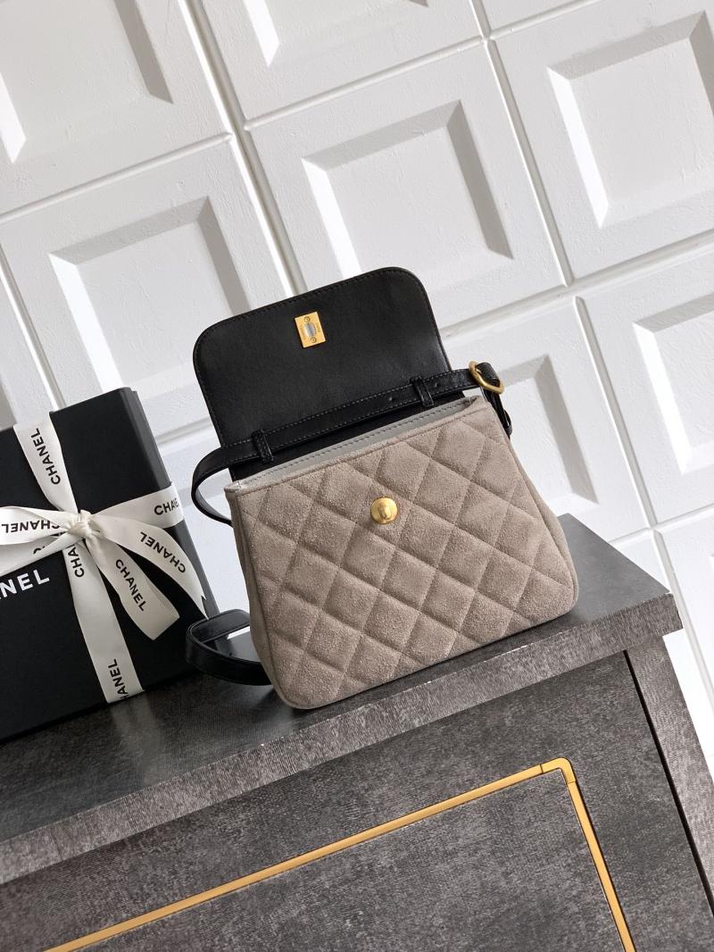 Small Chanel Suede Crossbody Bag Grey AP4679