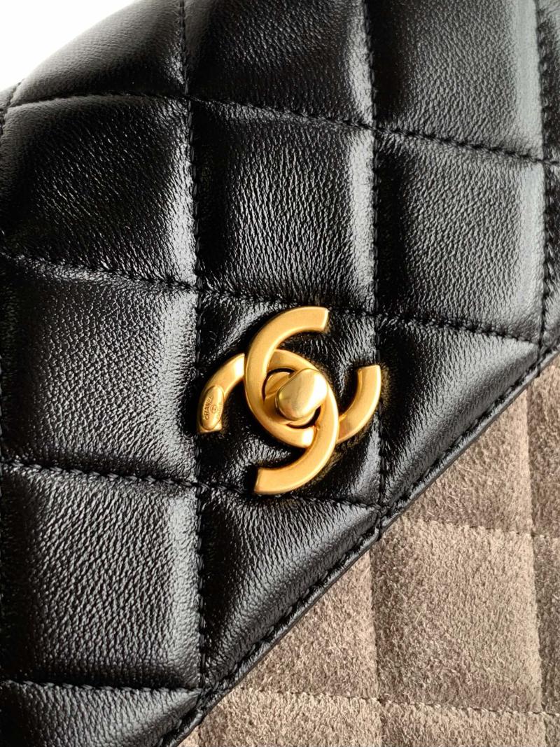 Small Chanel Suede Crossbody Bag Grey AP4679