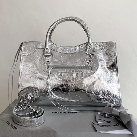 Balenciaga Le City Medium Bag Silver 797786