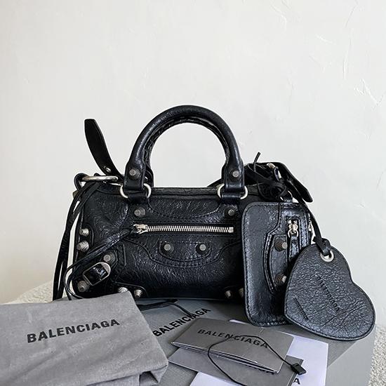 Balenciaga Mini Cross-Body Duffle Bag Black 743356