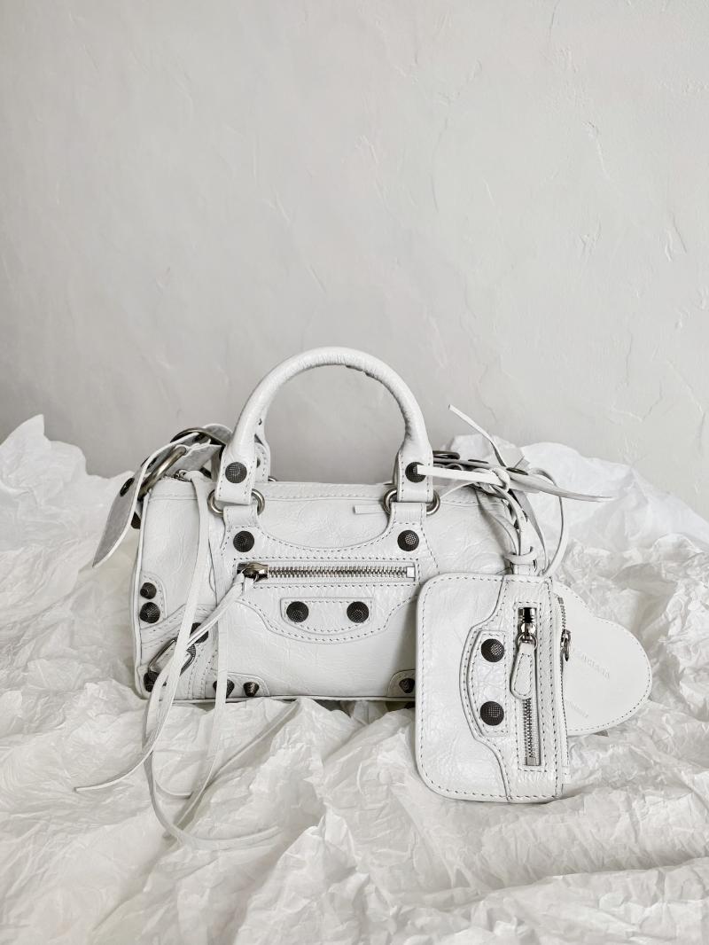 Balenciaga Mini Cross-Body Duffle Bag White 743356