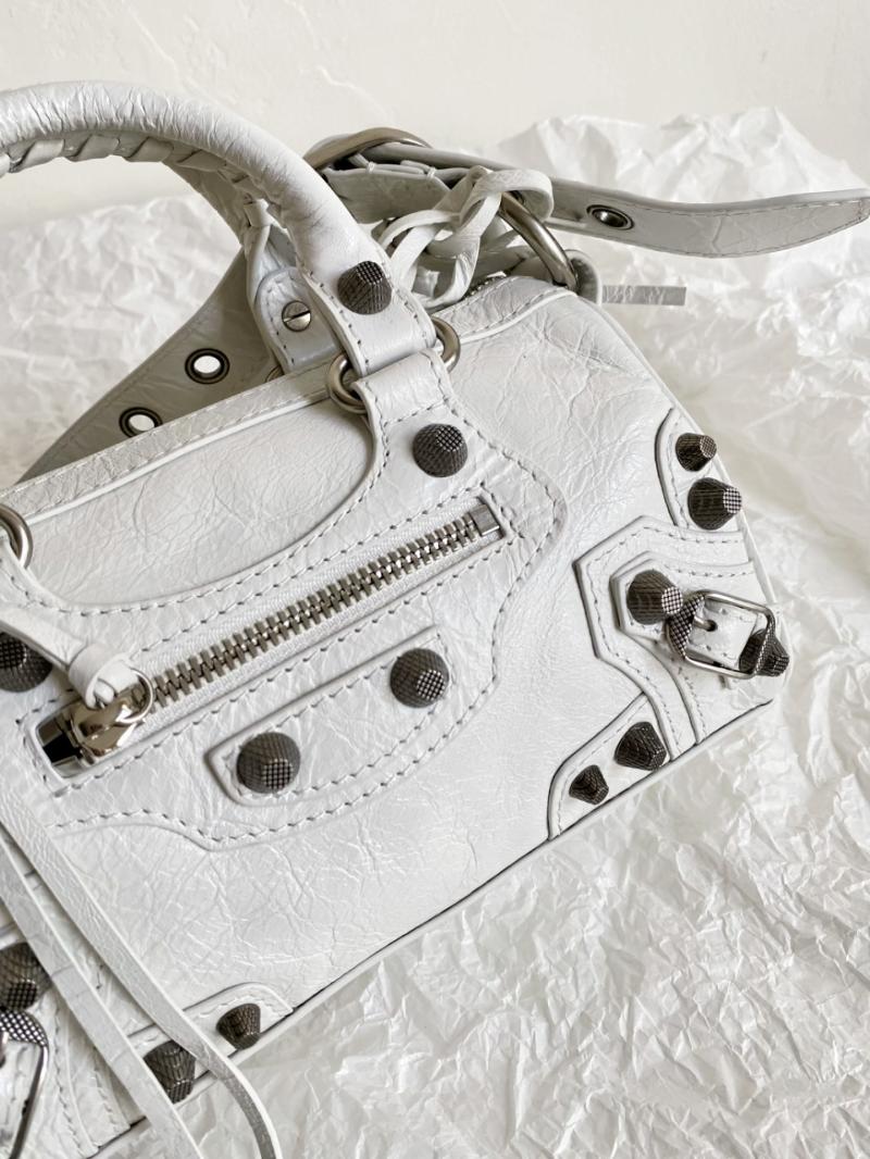 Balenciaga Mini Cross-Body Duffle Bag White 743356