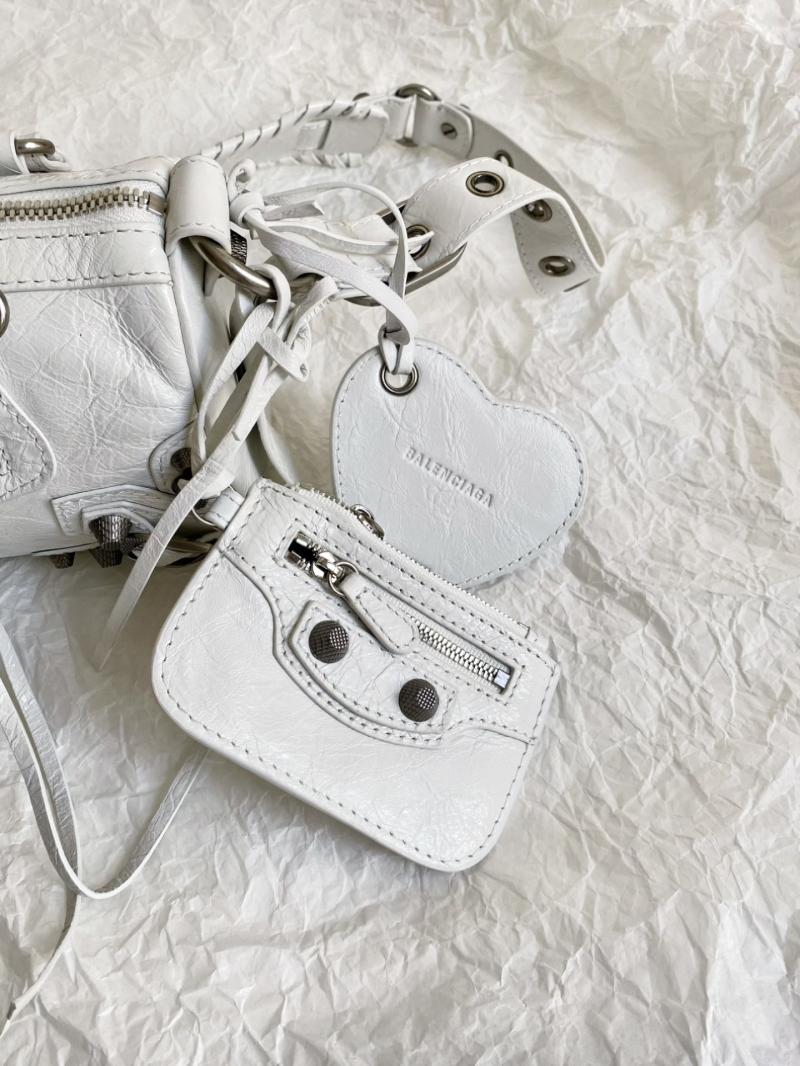 Balenciaga Mini Cross-Body Duffle Bag White 743356